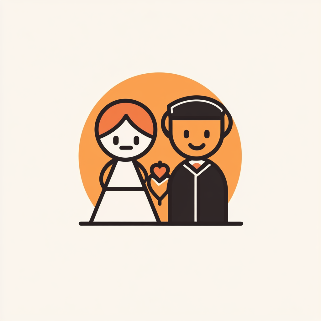 Icon of people getting married